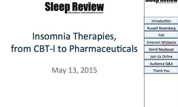 Insomnia Therapies, from CBT-I to Pharmaceuticals