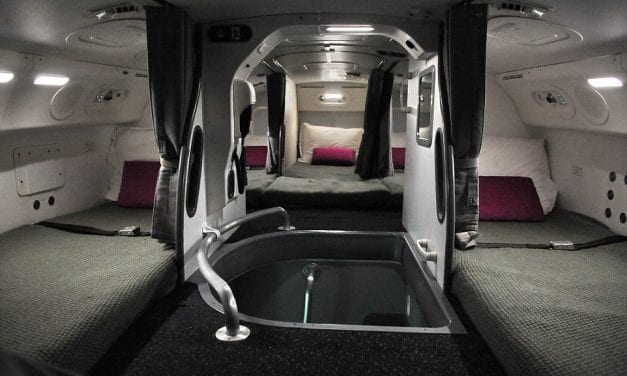 Inside the Hidden Bedrooms Where Cabin Crew Sleep: Flight Attendants Relax on Flat Beds Stowed Away in Plane Ceilings