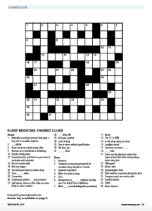 sleep medicine crossword